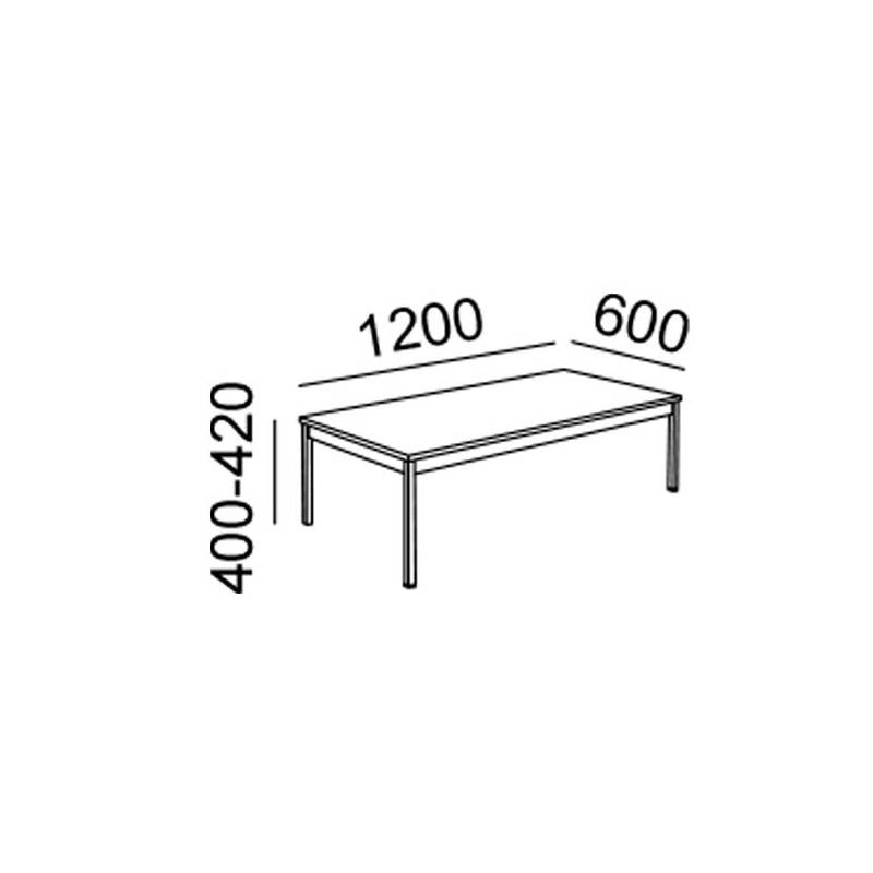 Mesa de Centro Rectangular H-400 - 1200x600