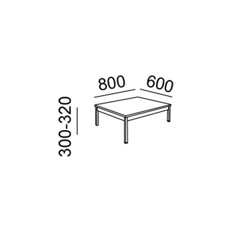 Mesa de Centro Rectangular H-300 - 800x600