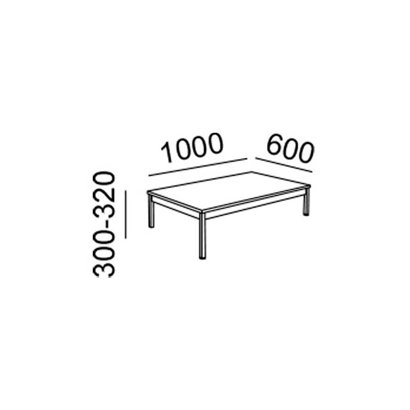 Mesa de Centro Rectangular H-300 - 1000x600