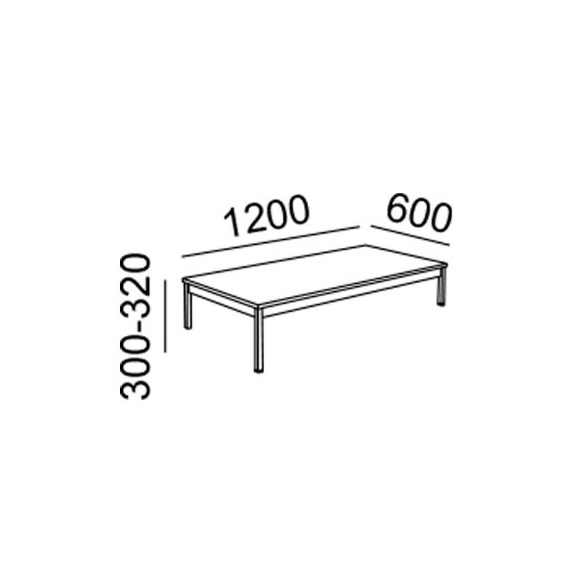 Mesa de Centro Rectangular H-300 - 1200x600