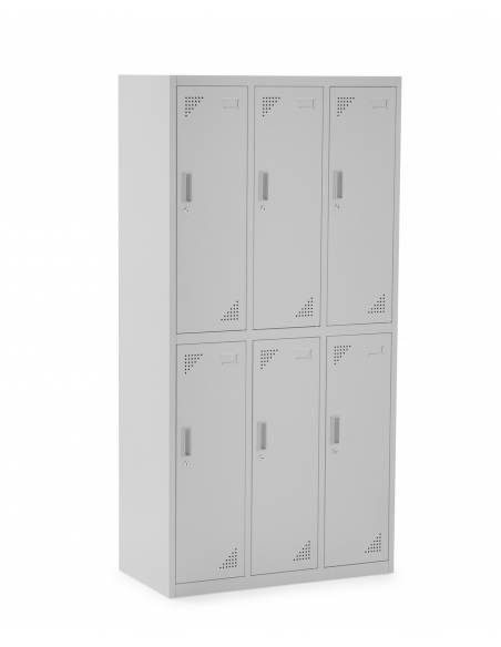 Taquilla metálica 3 modulo 6 puerta