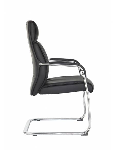 Sillón de confidente Moscu bajo negro de lado