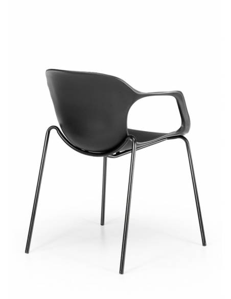 Silla de confidente Bari fija negra