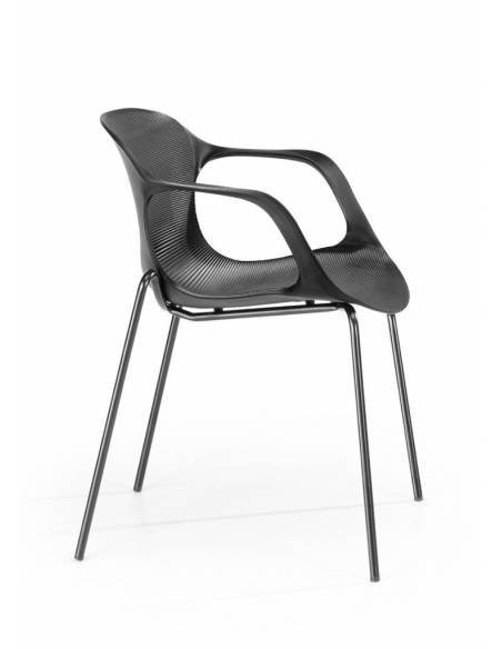 Silla de confidente Bari fija negra
