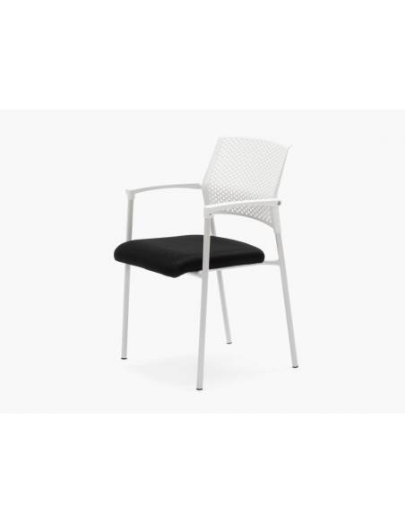 Silla de colectividades/confidente fija blanca