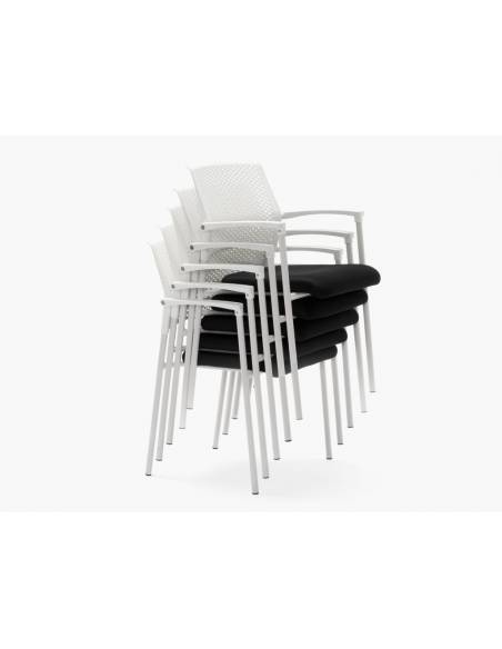 Silla de colectividades/confidente fija blanca