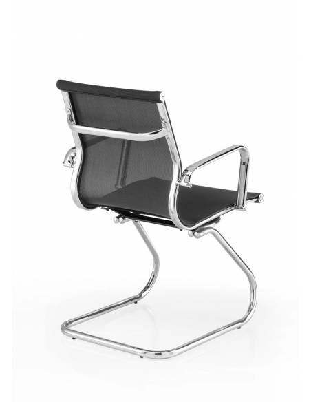 Silla de Confidente Berlin negra con patin de espaldas