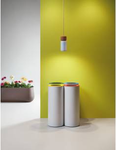 Papelera de reciclaje Dravos roja 2