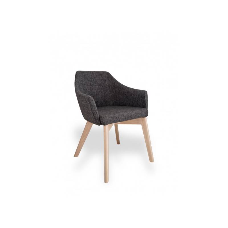 Silla Contract Kaira con base de madera