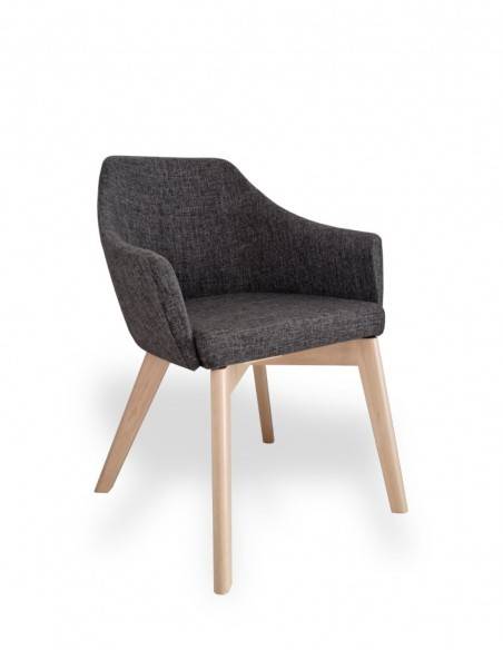 Silla Contract Kaira con base de madera