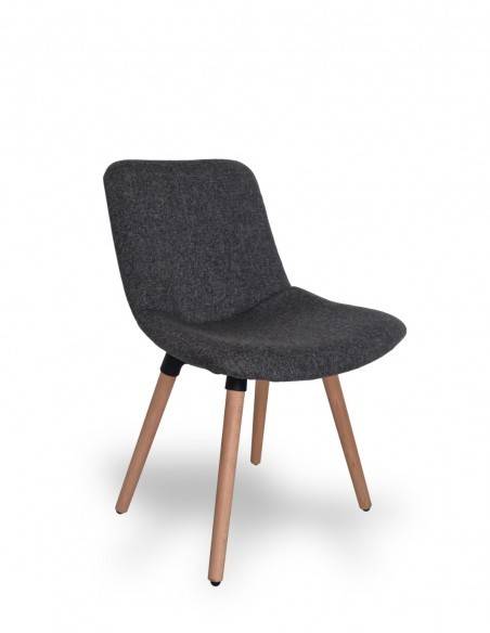 Silla Contract Valkiria L con base de madera